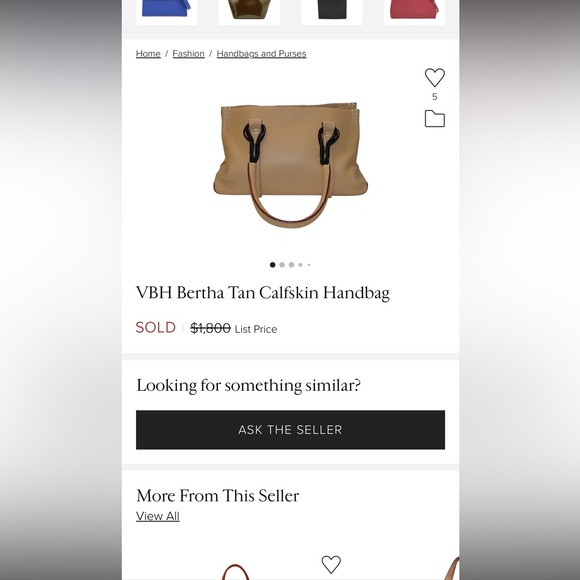 VBH Via First Edition Tan Calfskin Handbag - Picture 14 of 14